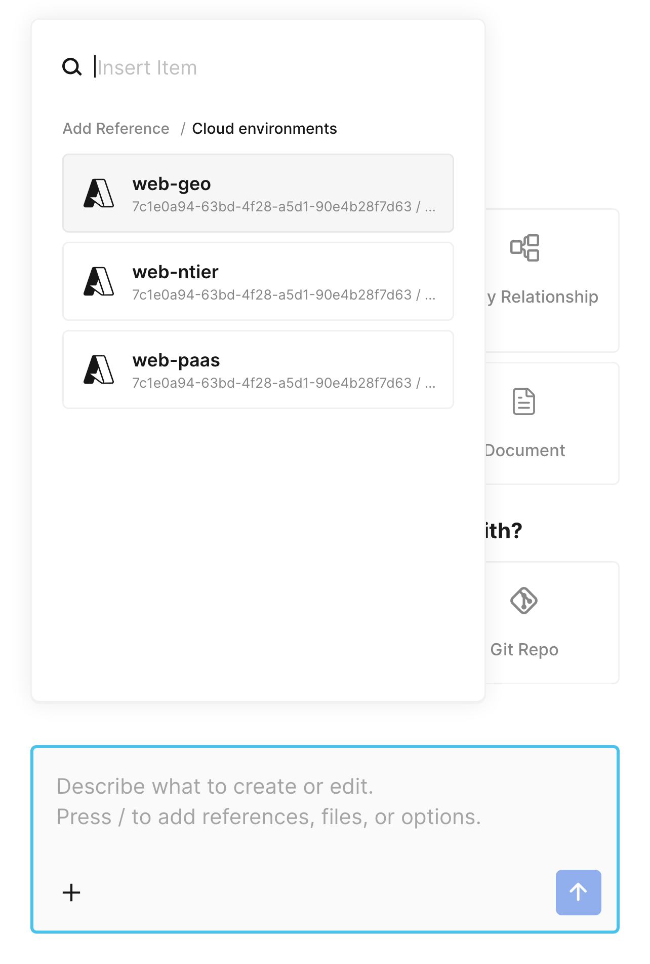 The Cloud environments list, showing three Azure subscriptions from one tenant